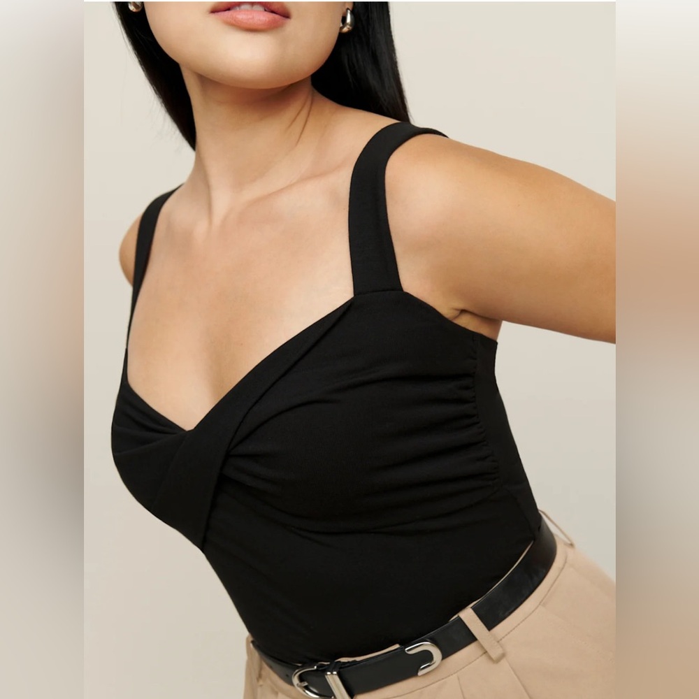 NWT Reformation Anine Knit Top Size S Black night out
